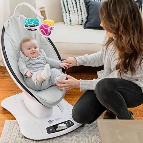 4moms mamaRoo 4 Baby Swing – Smart Bluetooth Rocker with Five Soothing Motion Patterns and Wireless Connectivity