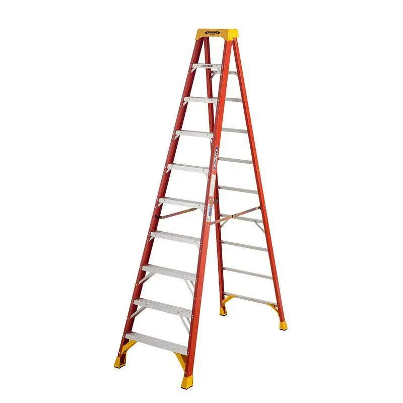 6210 Fiberglass Step Ladder – 10-Foot Type IA Duty-Rated, Non-Conductive, Lightweight Design for Professional and Home Use