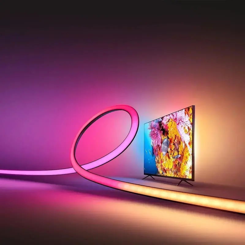 65-Inch Smart TV Backlight Strip – Synchronized RGB Flowing Light Bar with Music & Screen-Match Modes