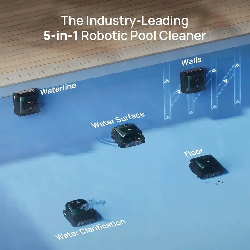 Beatbot AquaSense 2 Pro Cordless Robotic Pool Cleaner — Smart 5-in-1 Cleaning for Pools Up to 3,875 Sq Ft