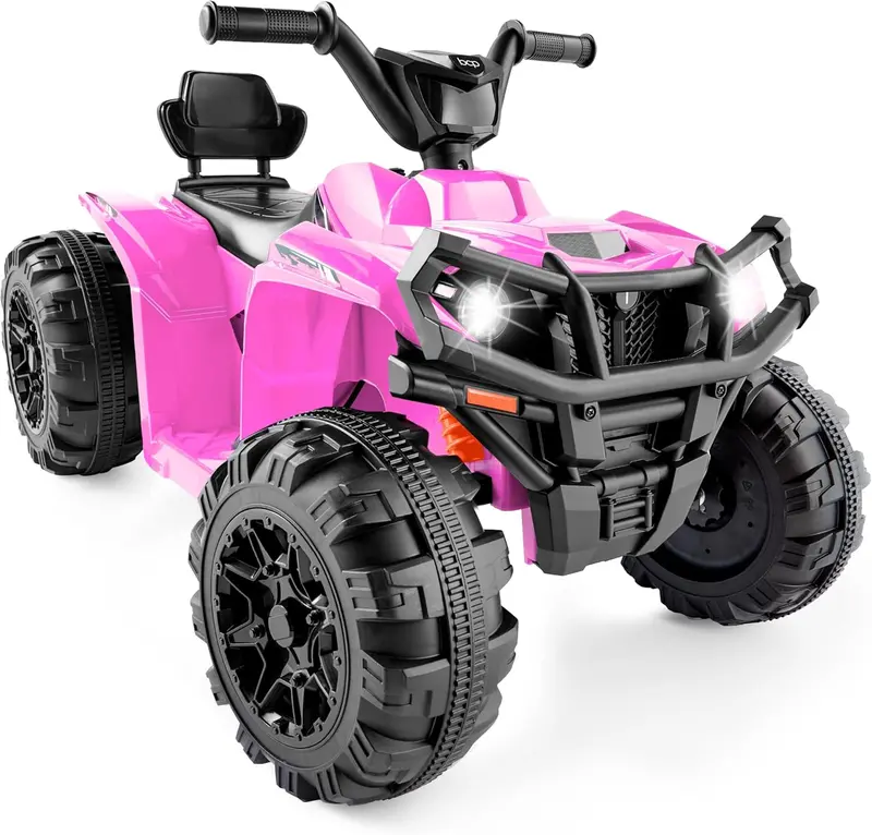 Best Choice Products 12V Kids Electric ATV Quad – Bluetooth Audio, LED Headlights, Treaded Tires & 2.4 mph Max Speed