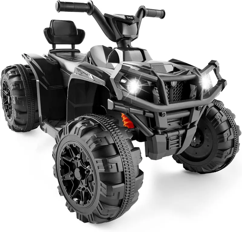 Best Choice Products 12V Kids Electric ATV Quad – Bluetooth Audio, LED Headlights, Treaded Tires & 2.4 mph Max Speed