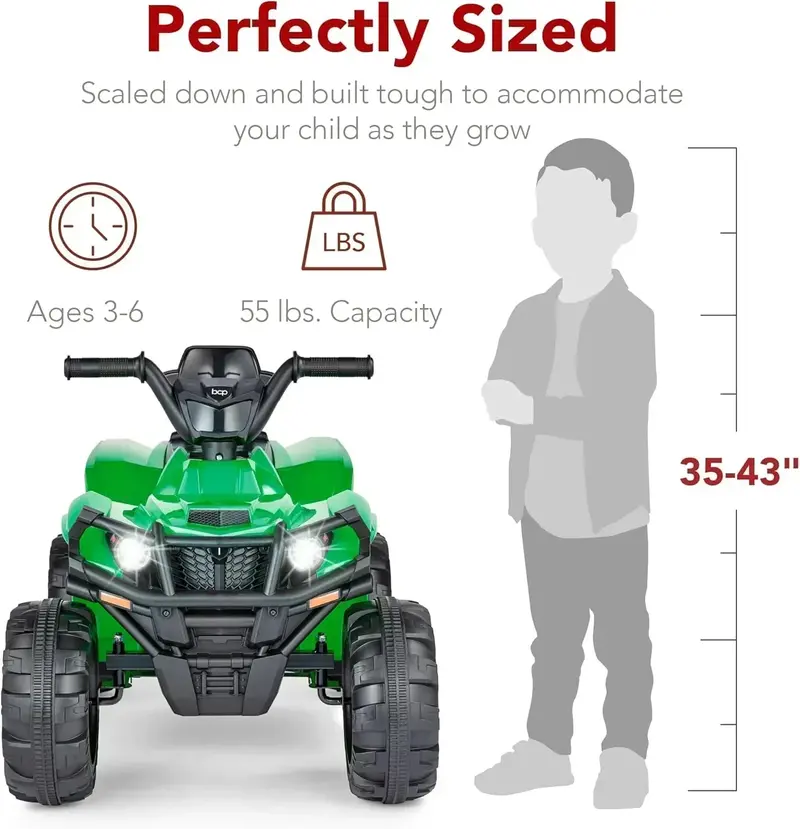 Best Choice Products 12V Kids’ Electric ATV Ride-On – 4-Wheel Quad with Bluetooth Speaker & Safety Features