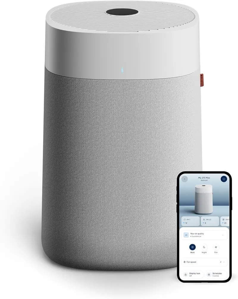 Blueair Blue Pure 211i Max Smart Air Cleaner – HEPASilent Technology with WiFi Connectivity for Large Homes (3,048 CFM), Certified for Virus, Mold, and Smoke Particle Removal
