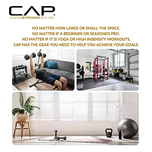 CAP Barbell 150 lb Hex Dumbbell Set – Coated Weight Plates with Vertical Rack (Black)