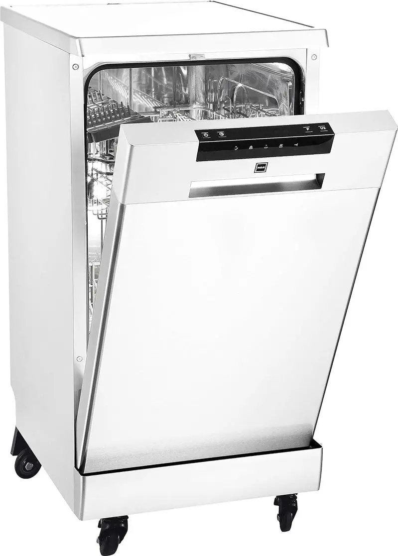 Compact Countertop Dishwasher – 18-Inch White Portable Unit, 8-Place Setting Capacity