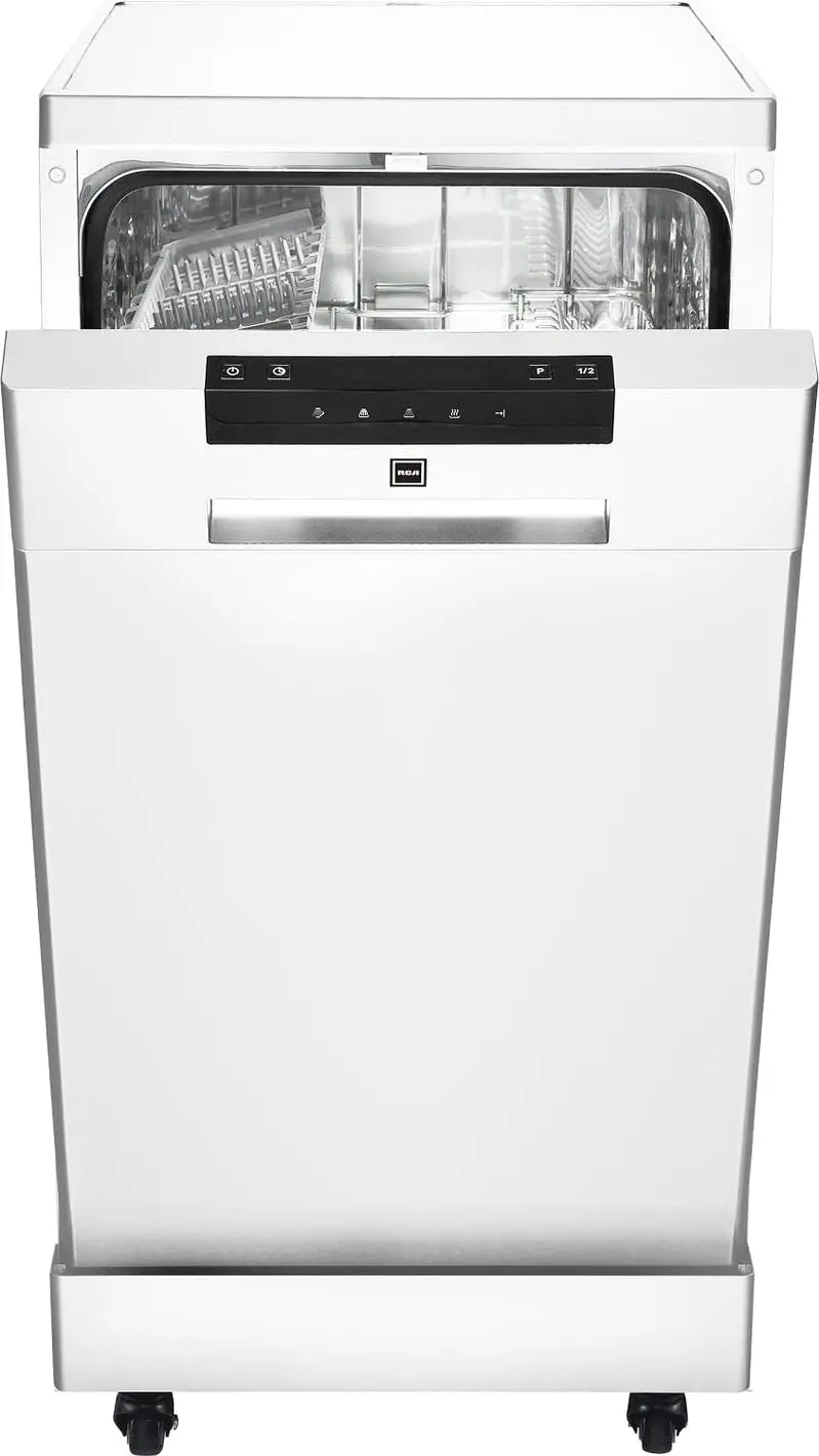 Compact Countertop Dishwasher – 18-Inch White Portable Unit, 8-Place Setting Capacity