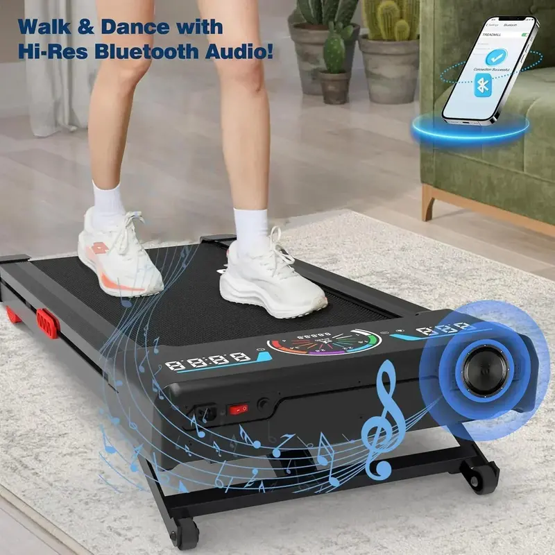 Compact Folding Treadmill for Home Use – Mountaineering-Inspired Design with LED Display & Bluetooth Audio