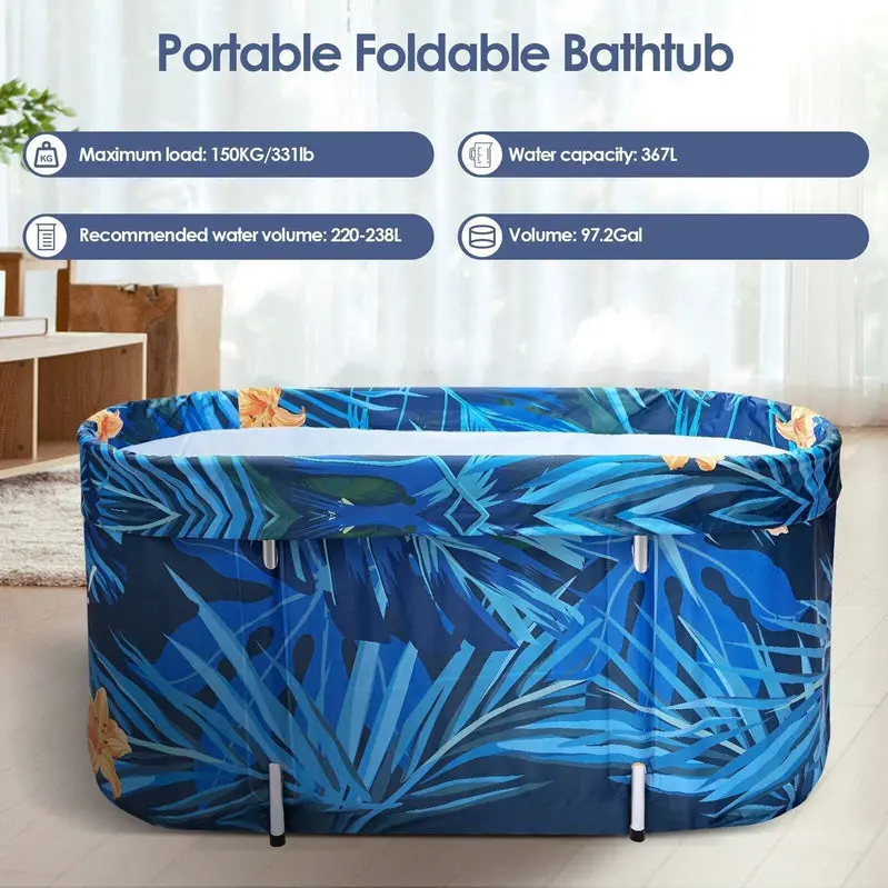De-Stress Extra-Large Collapsible Soaking Tub – Lightweight, Space-Efficient Adult Bath Solution 2