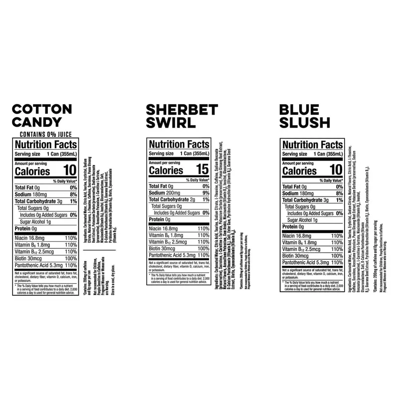 Energy Slush Assorted Variety Pack – 12 fl oz Cans, 18-Count Mix