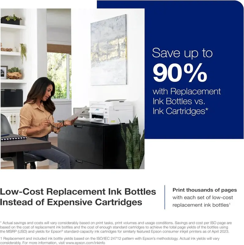 Epson EcoTank ET-4800 Home Office All-in-One – Cartridge-Free Printing, Scanning, Copying, and Faxing with Wi-Fi & ADF