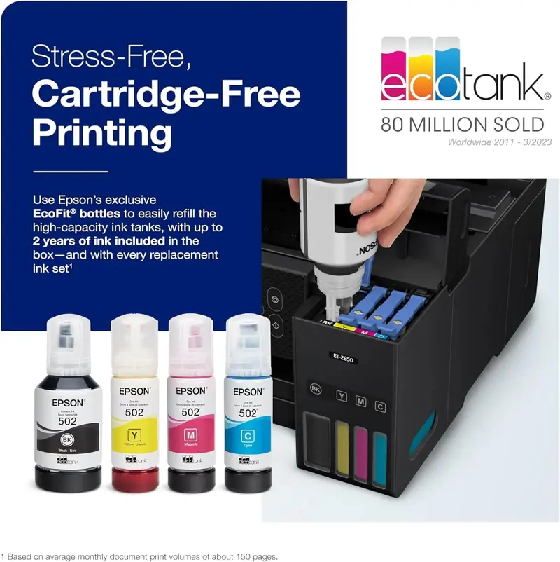 Epson EcoTank ET-4800 Wireless All-in-One Printer — ADF, Ethernet, Scan/Copy/Fax/Print