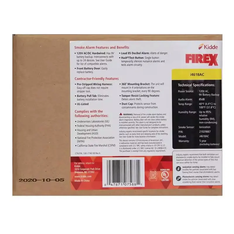 Firex Ionization Smoke Detector Pack – Hardwired 4-Unit Set for Reliable Home Safety