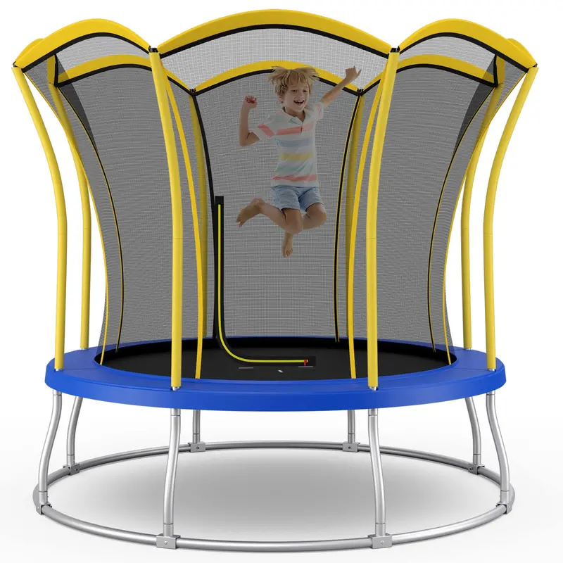 Flower-Designed ASTM-Certified Outdoor Trampoline – Available in 8-Foot or 10-Foot Diameters
