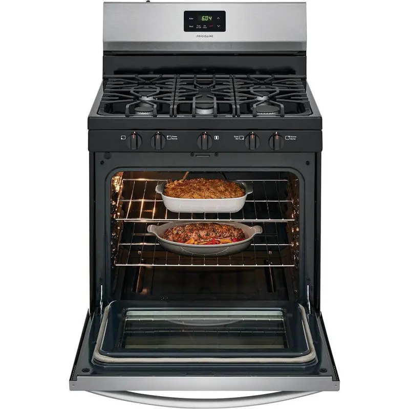 Frigidaire 30" Freestanding Gas Range – Stainless Steel, 5-Burner Cooktop, FCRG3052AS