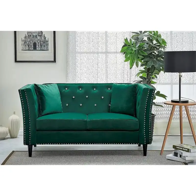Gracewood Hollow Sukikim Velvet Loveseat – Modern Two-Seat Sofa with Plush Upholstery