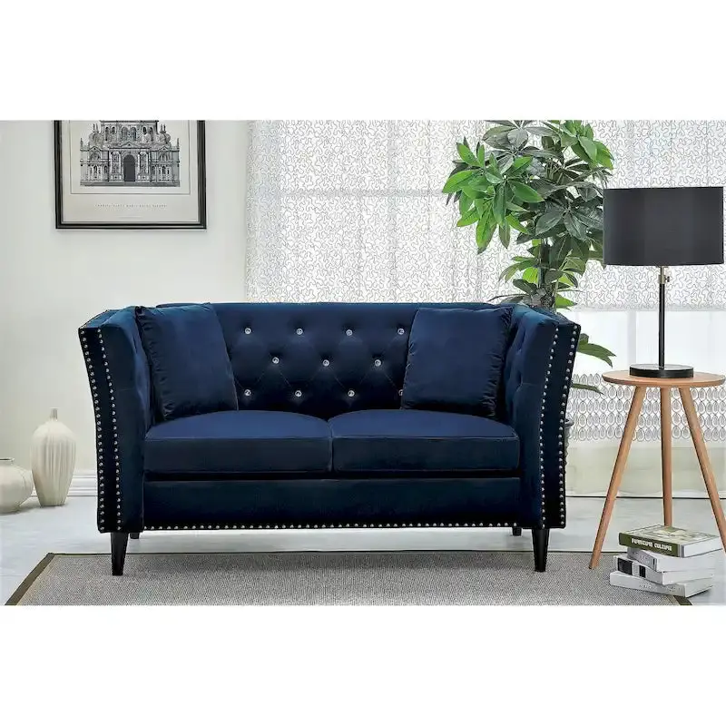 Gracewood Sukikim Velvet Loveseat – Compact Two-Seat Sofa with Textured Modern Upholstery