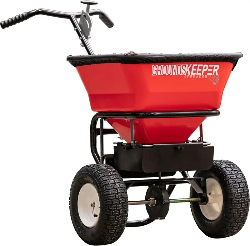 Grounds Keeper 3039632R Walk-Behind Spreader – 100-Lb Hopper for Seed, Salt, Fertilizer, and De-Icer