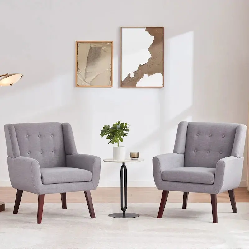HUIMO Modern Tufted Accent Chairs – Stylish Two-Piece Set in Premium Fabric