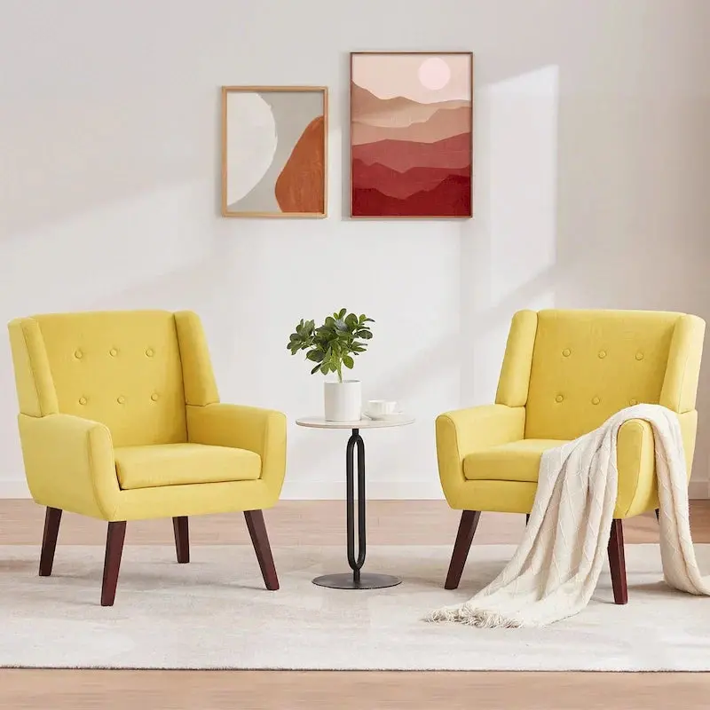 HUIMO Modern Tufted Accent Chairs – Stylish Two-Piece Set in Premium Fabric
