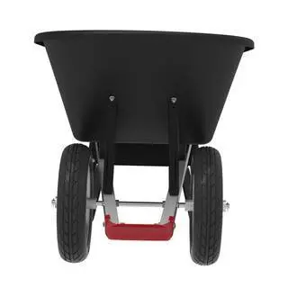 Husky 6-Cubic-Foot Dual-Wheel Poly Wheelbarrow – Flat-Free Tires and Rugged Construction for Heavy-Duty Landscaping