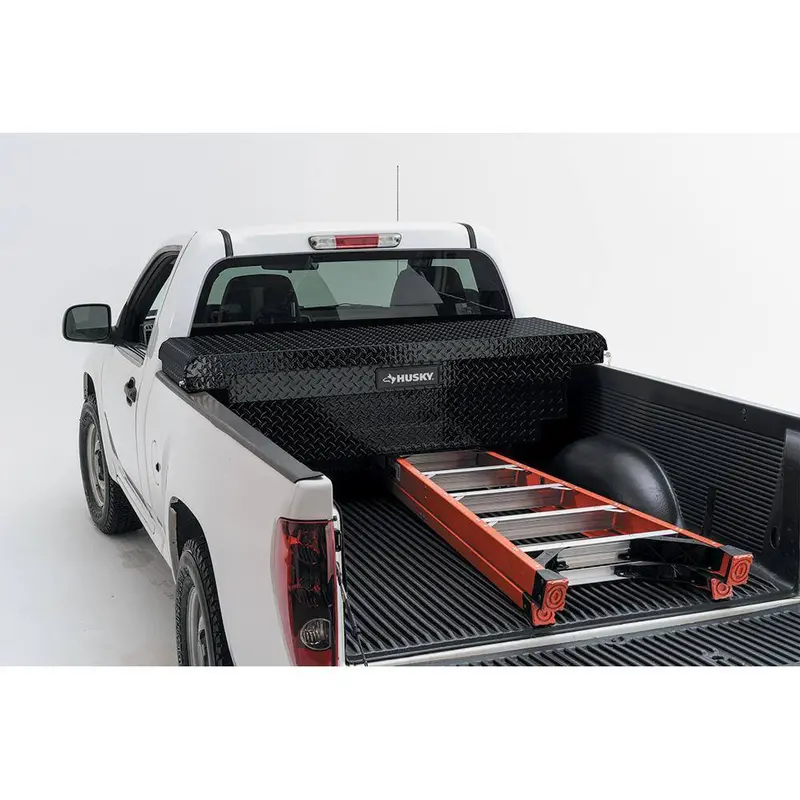 Husky Low-Profile Aluminum Truck Toolbox – Black, Lightweight, Precision Fit for Mid-Size Pickup Beds