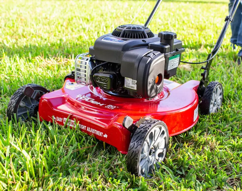 Hyper Tough 20-Inch Gas Push Lawn Mower with 125cc Briggs & Stratton Engine — Prime-and-Pull Start, Adjustable 5-Position Cutting Height