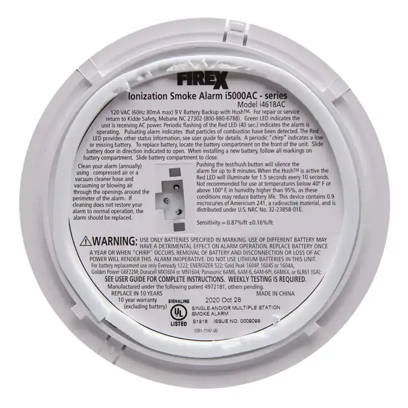 i4618 Interconnected Smoke Alarm Quad Pack – AC-Powered Ionization Detectors with Battery Backup