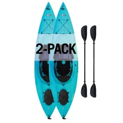 Lifetime Guster 100 Sit-In Kayak – Lightweight Polyethylene Two-Person Model (Set of 2)