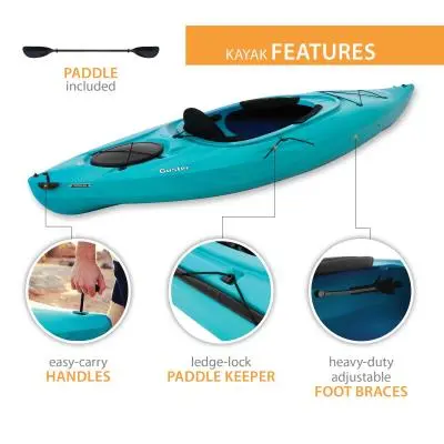 Lifetime Guster 100 Sit-In Kayak – Lightweight Polyethylene Two-Person Model (Set of 2)