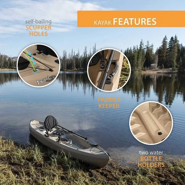 Lifetime Tamarack Angler 100 Two-Person Fishing Kayak – Includes Dual Paddles, Stable Design (Model 90806)