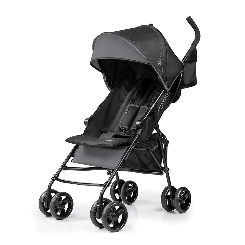 Lightweight Foldable Infant Stroller – Blue and Black Travel-Friendly Carrier for On-the-Go Families