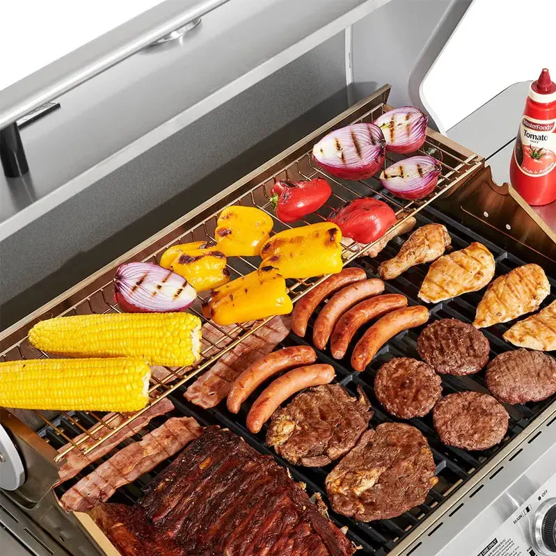 Monument Grills 4-Burner Propane Gas Grill – Stainless Steel Construction with Rotisserie Kit & Side Burner