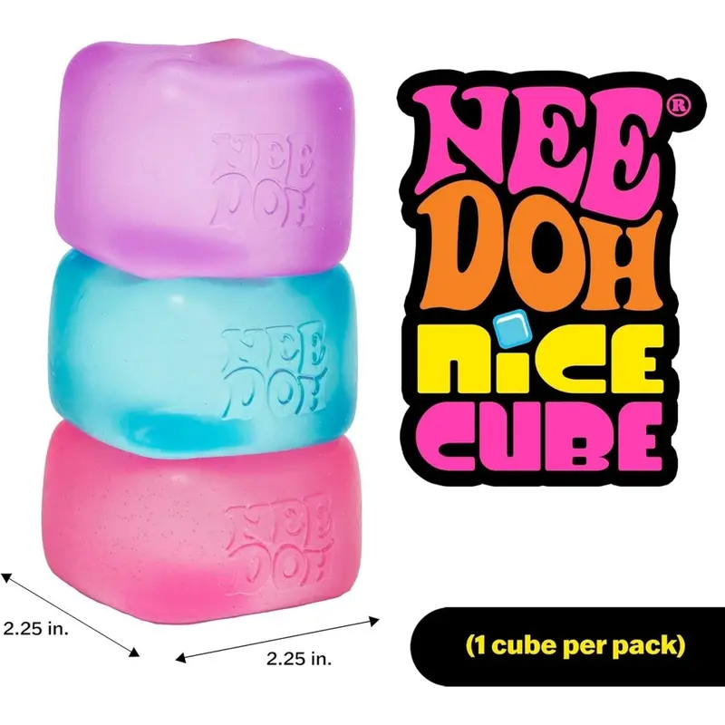 NeeDoh Nice Cube – Compact 2.25-Inch Solid Squish Toy for Hands-On Relief