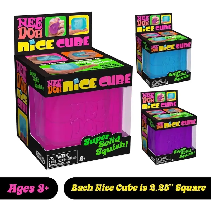 NeeDoh Nice Cube – Vibrant Pink Solid Squish Toy for Sensory Play 2