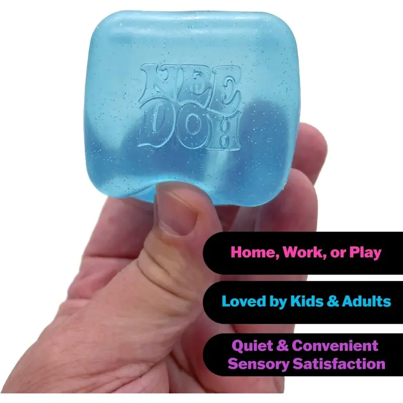 NeeDoh Nice Cube – Vibrant Pink Solid Squish Toy for Sensory Play
