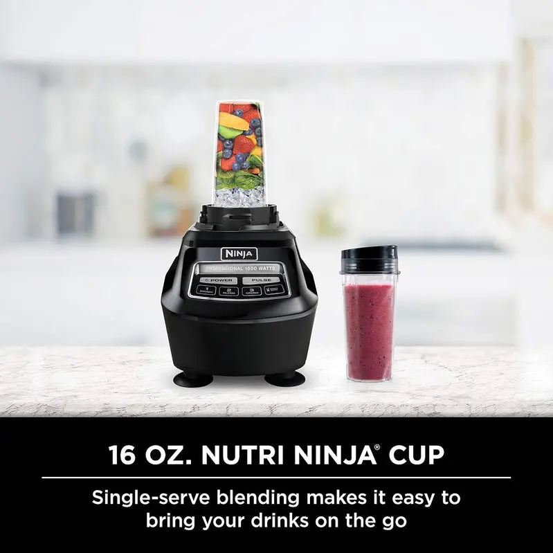 Ninja BL770 Mega Kitchen System – 1500W Blender and Food Processor with 72-Oz Pitcher, 64-Oz Bowl, and Two 16-Oz To-Go Cups
