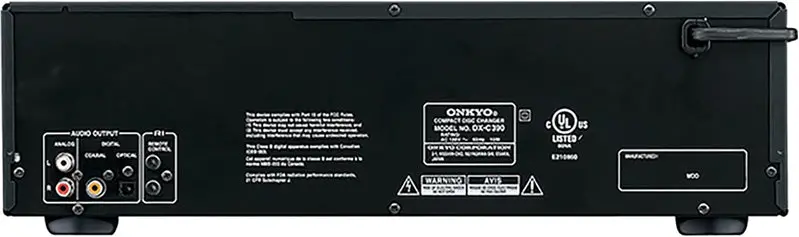 Onkyo DXC390 6-Disc CD Changer – Compact Front-Loading Stereo Component in Sleek Black