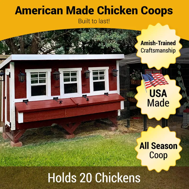 OverEZ XL Chicken Coop – All-in-One Enclosed Habitat Supporting Up to 20 Chickens