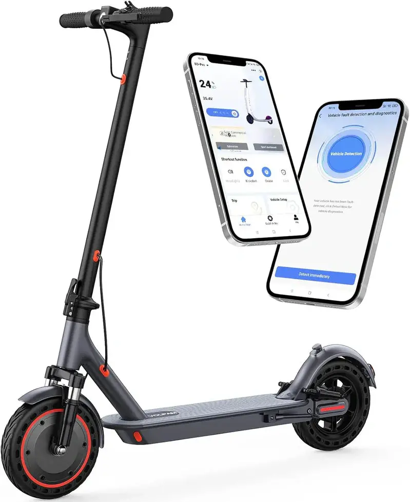 Rugged All-Terrain Electric Scooter – 350W/500W Dual-Mode Motor, Pneumatic-Free Solid Tires, Dual Disc Brakes, Extended Battery Options