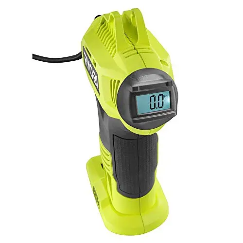 RYOBI ONE+ 18V Cordless Air Inflator — Digital Pressure Readout, Compact Tire Inflation Tool Powered by Lithium-Ion Battery