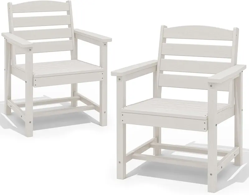SERWALL Blue HDPE 7-Piece Outdoor Dining Set: Weatherproof Patio Table with Umbrella Hole + Six Stackable Chairs