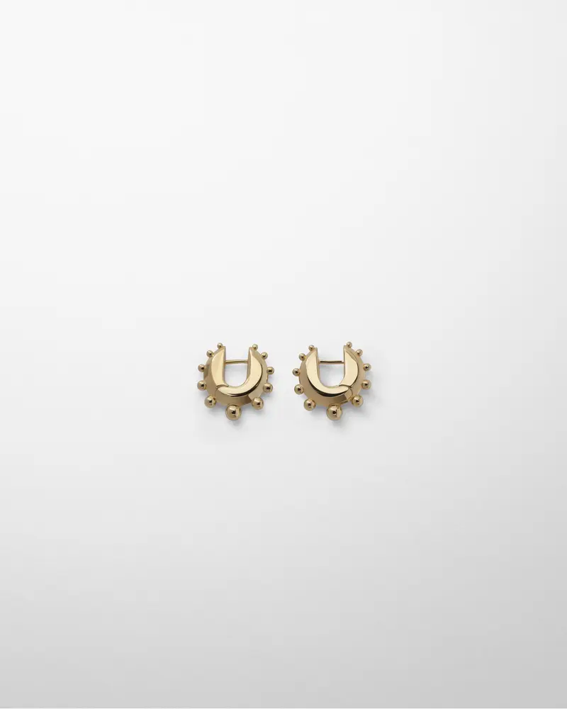 Small Gold-Plated Beaded Hoop Earrings | Sterling Silver