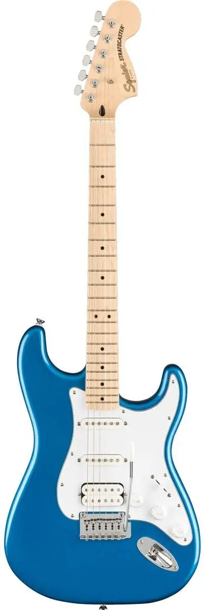 Squier Affinity Stratocaster HSS Electric Guitar Pack – Lake Placid Blue, Maple Fingerboard, Gig Bag & Starter Accessories