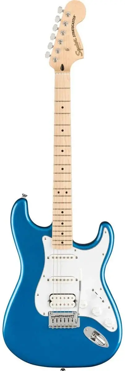 Squier Affinity Stratocaster HSS Guitar Bundle – Maple Fingerboard, Lake Placid Blue Finish