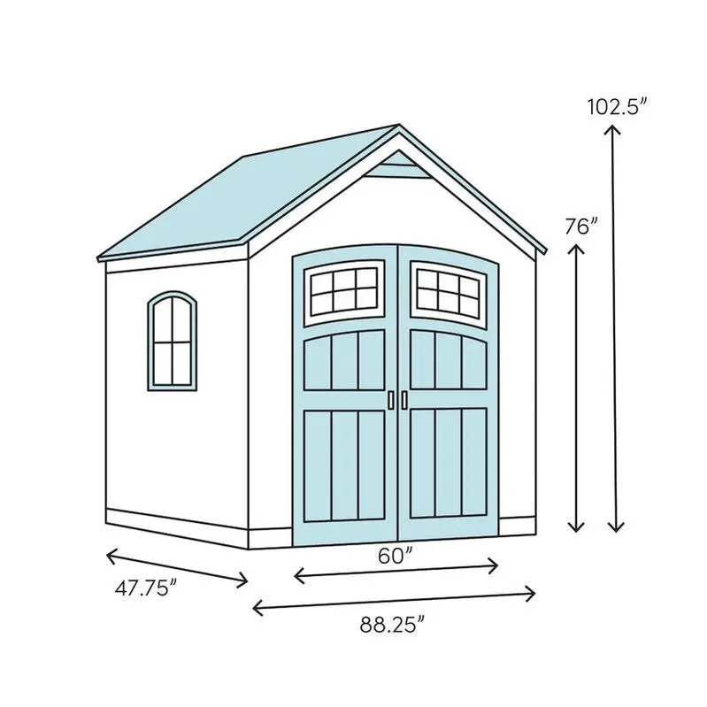 Sutton Outdoor 7'5" x 4' Resin Storage Shed – Weatherproof Plastic Structure with Durable Construction