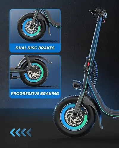 URBANMAX C1 Foldable Electric Scooter – 450W Motor, 22-Mile Range, Built-in Seat, and Dual Braking System (Black)