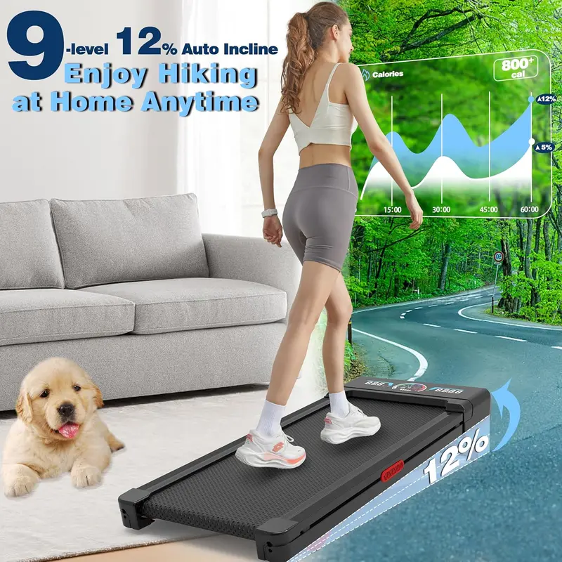 Walking Pad Pro – Motorized 9-Stage Incline Treadmill with 450 lb Capacity, RGB Display & Bluetooth Audio 2